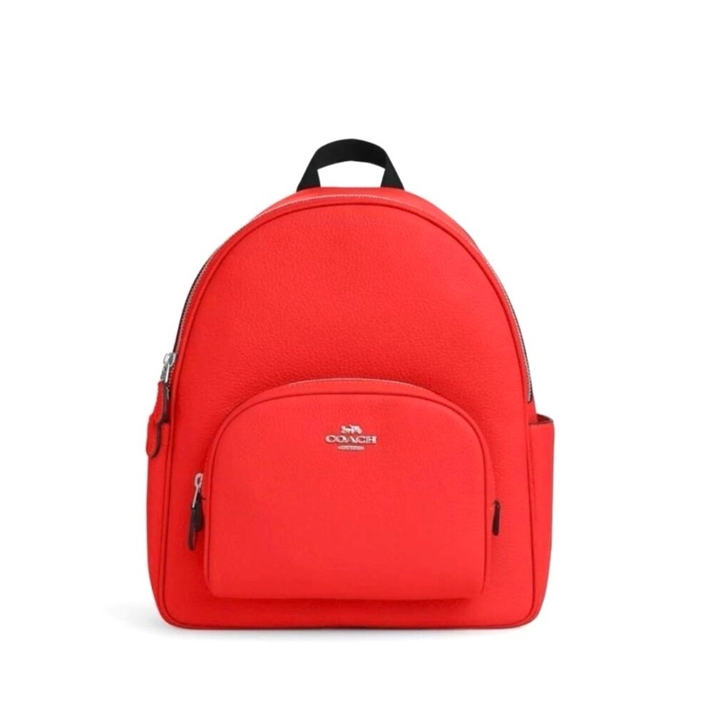 COACH Miami Red Court Pebbled Leather Backpack